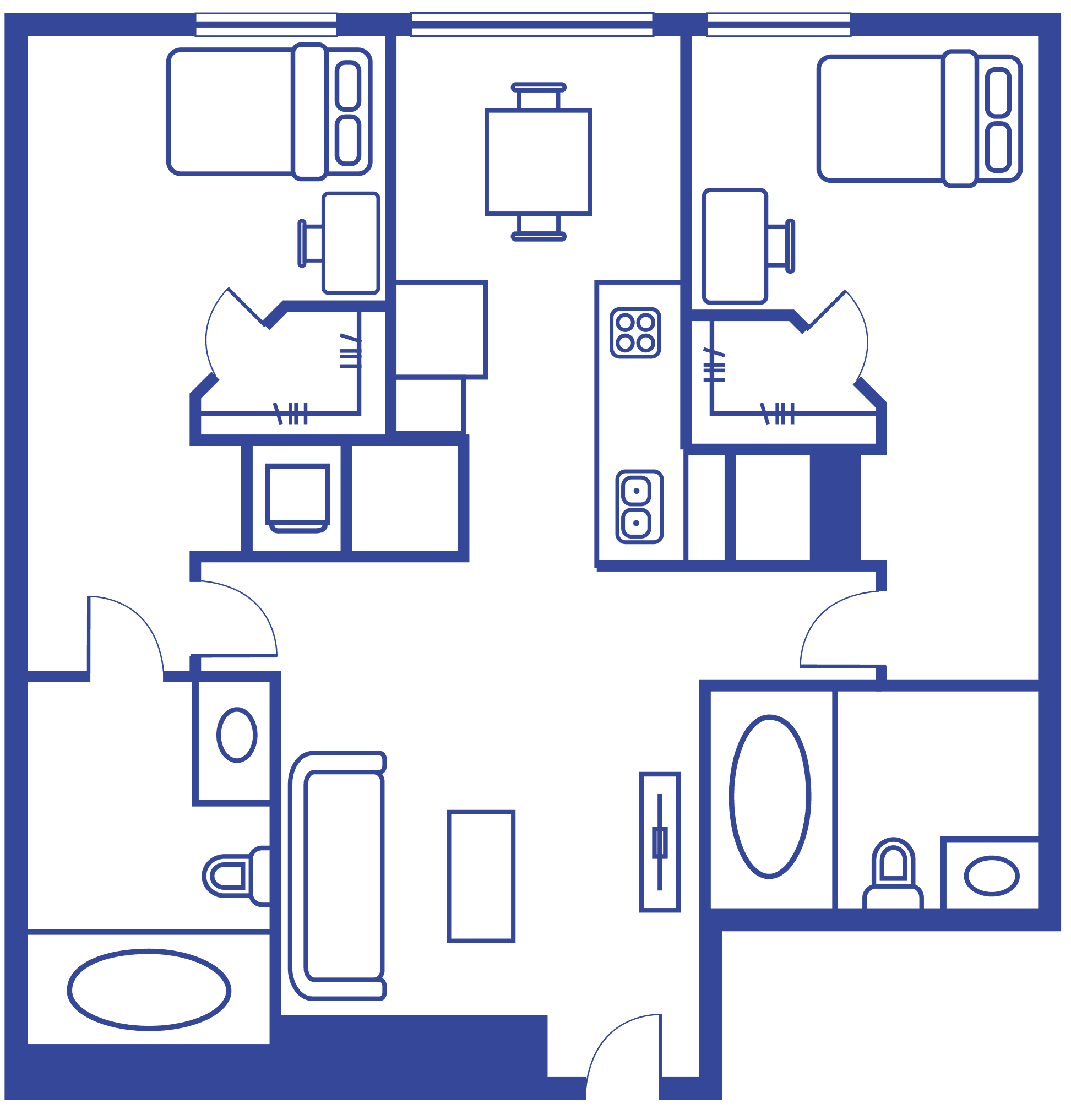 2 BEDROOM, 2 BATH TOWER 2* floorplan