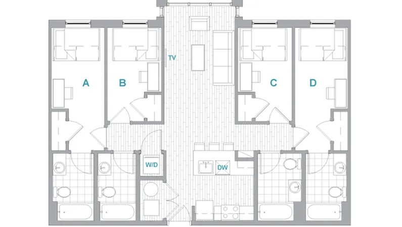 4BR/4BA Terrace floorplan