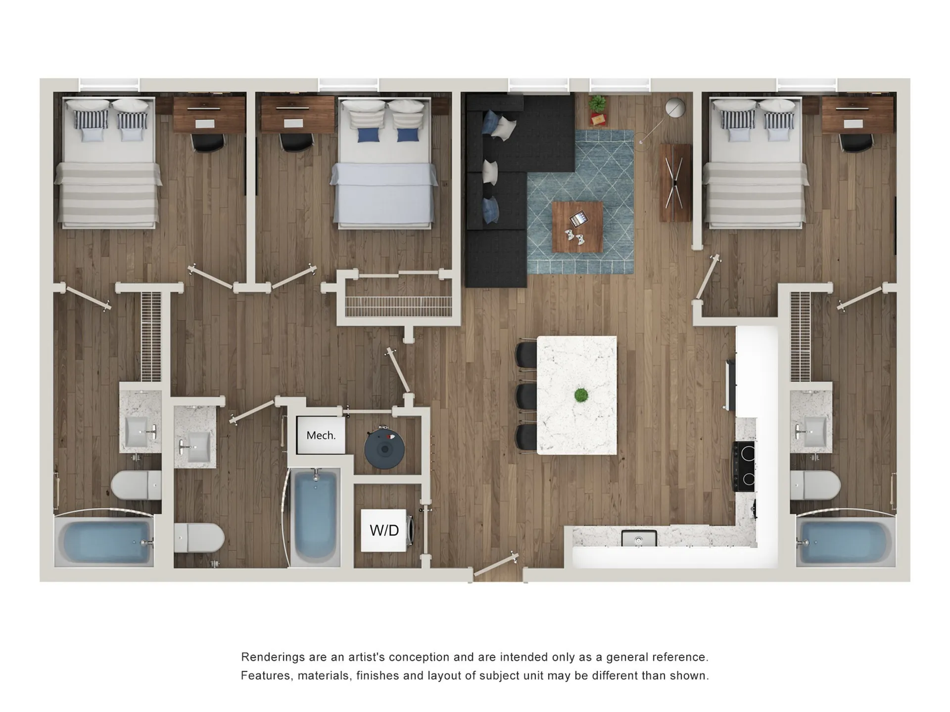 3 Bedroom - Telluride floorplan