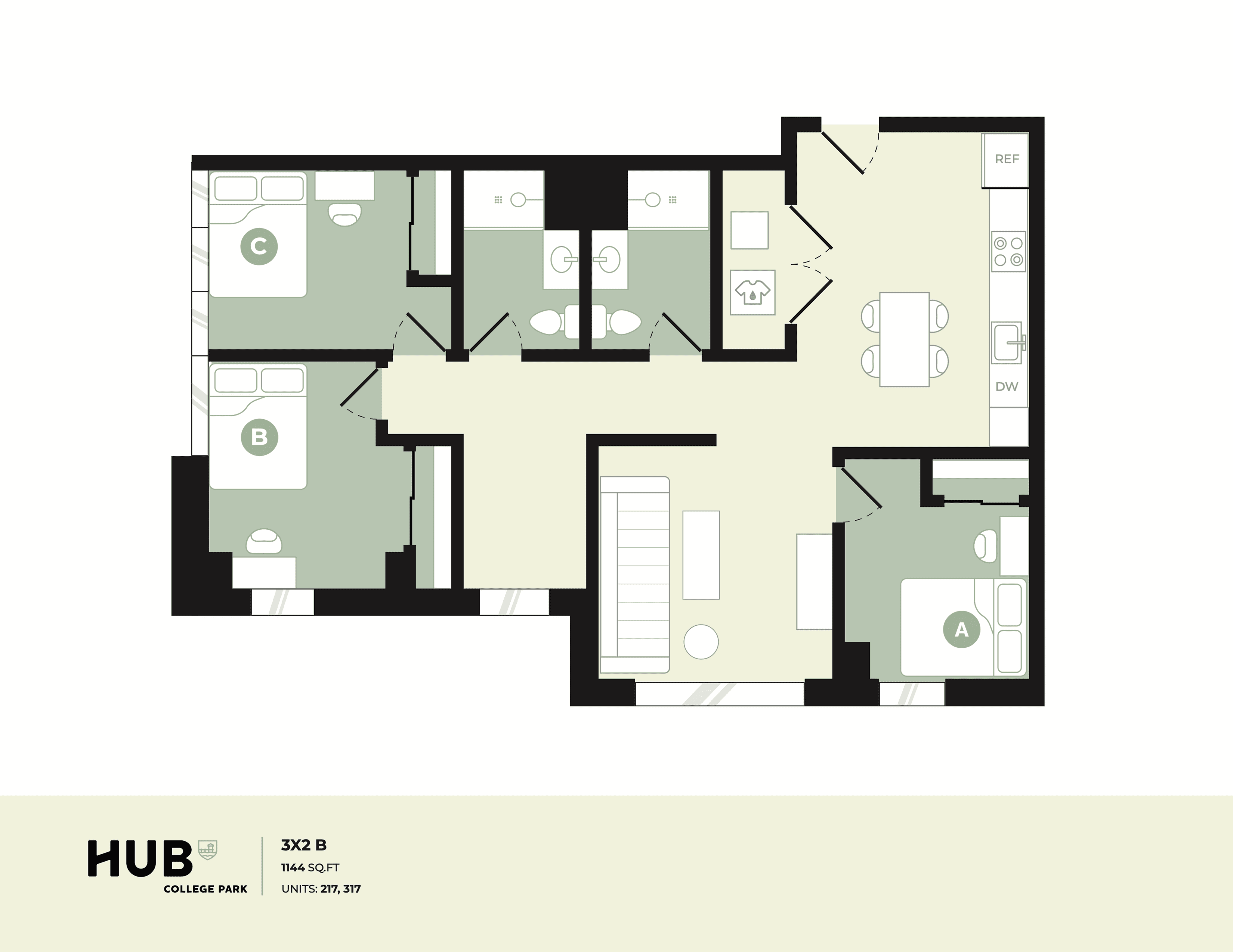3x2 B floorplan
