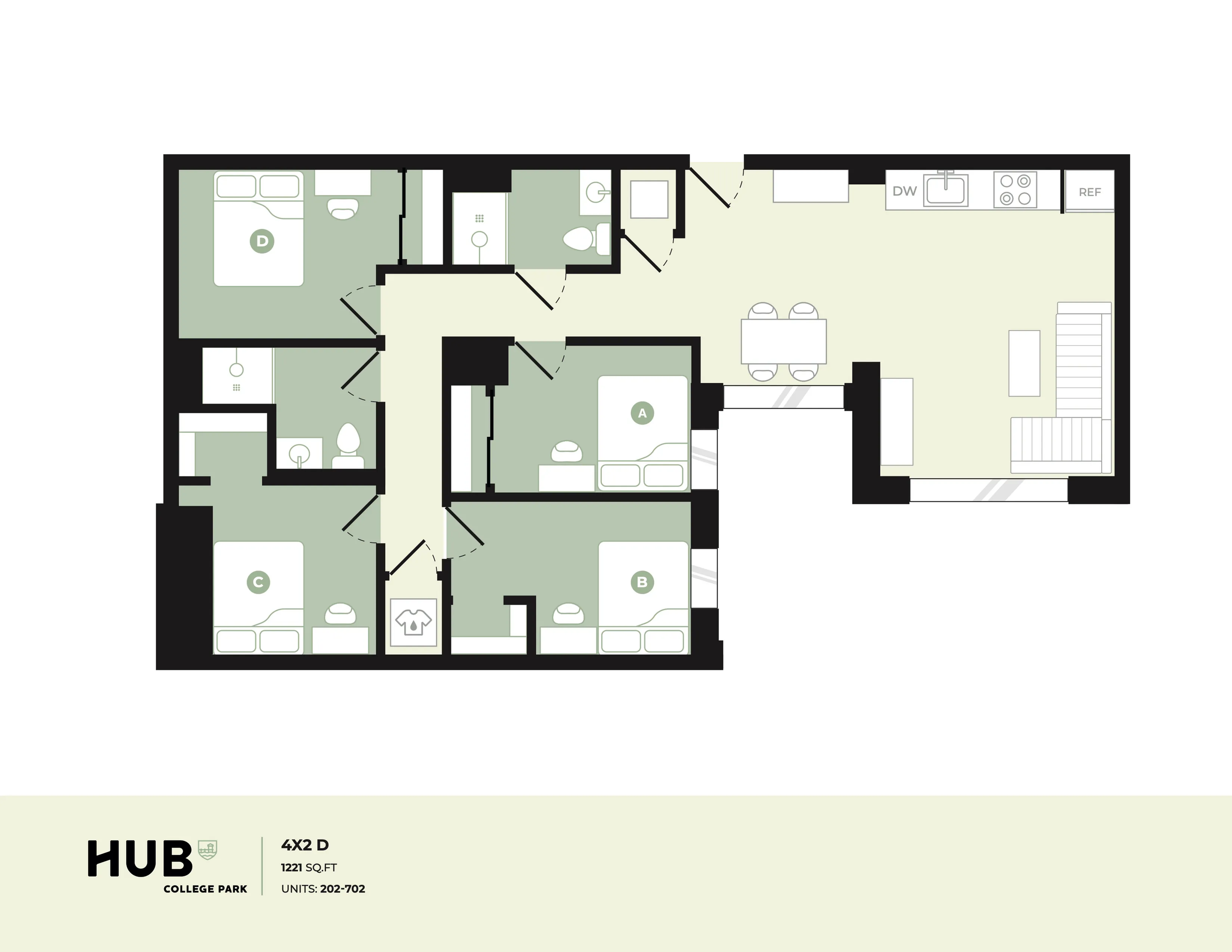 4x2 D floorplan