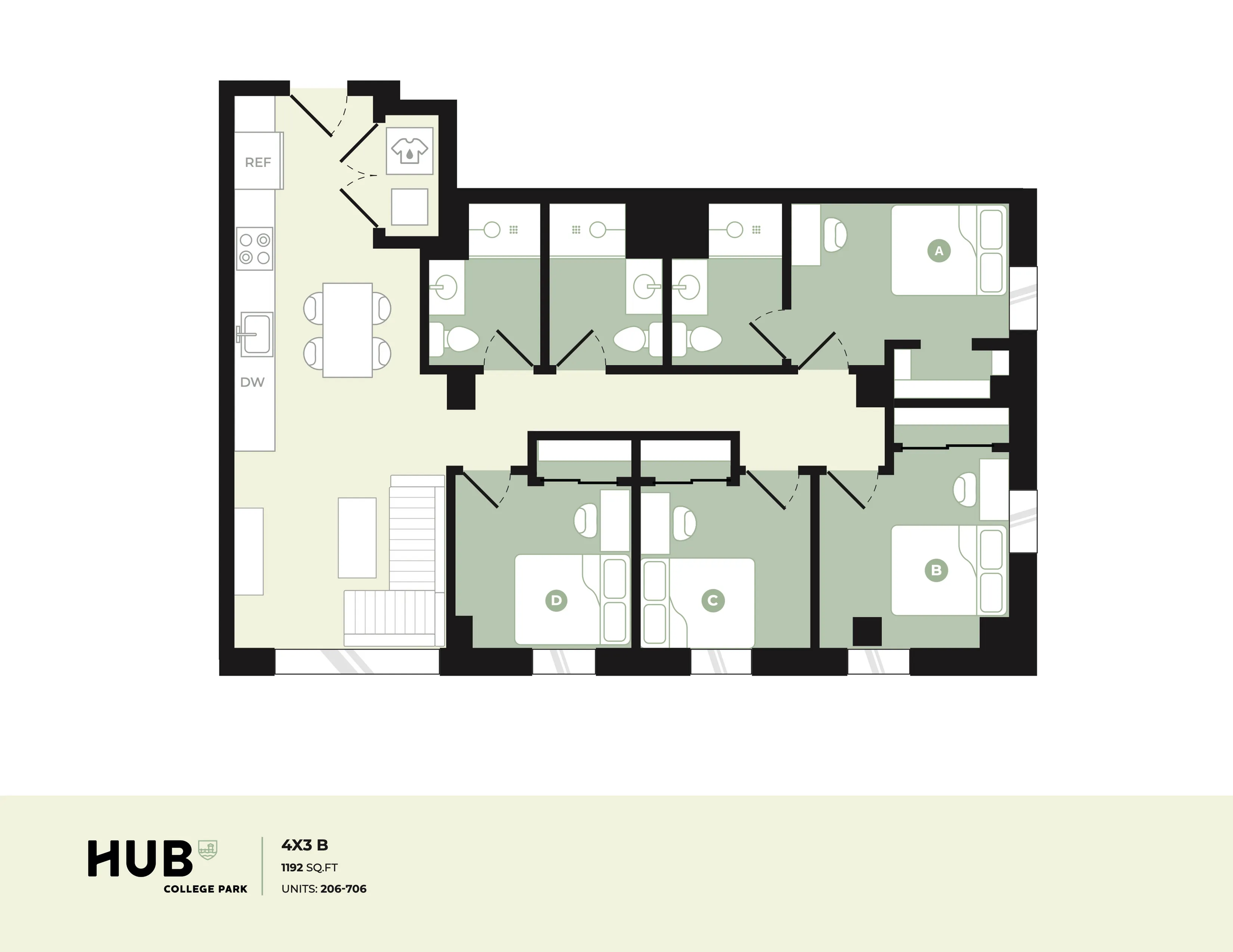 4x3 B floorplan