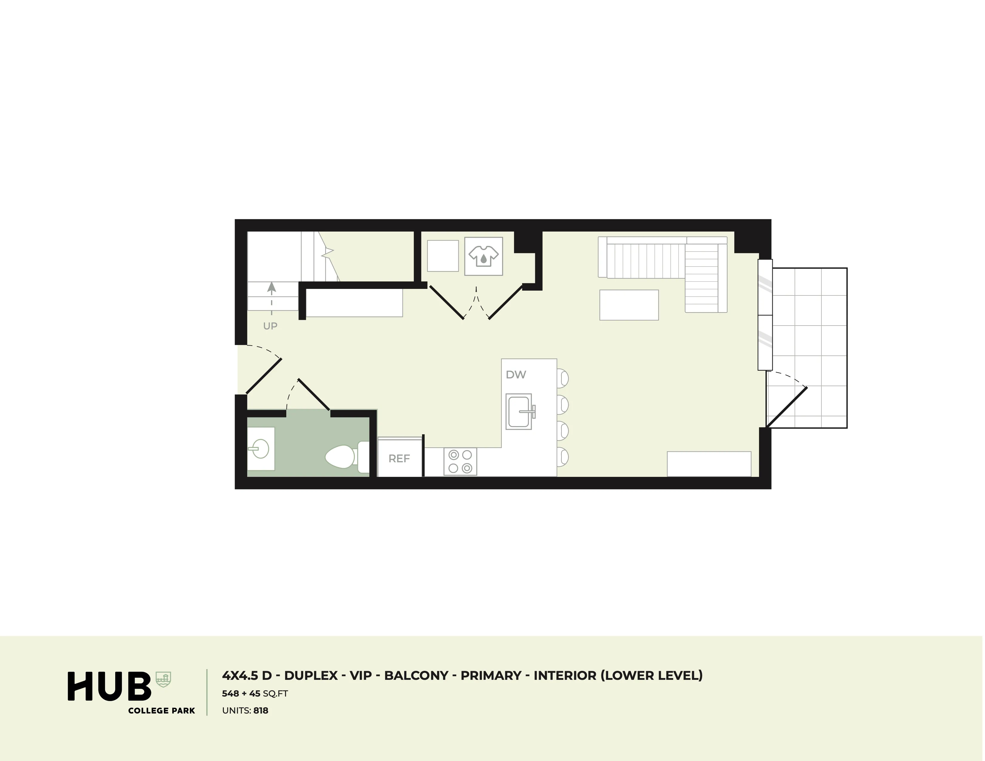 4x4.5 TH D floorplan
