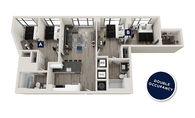 Brentwood - 2x2 DO floorplan