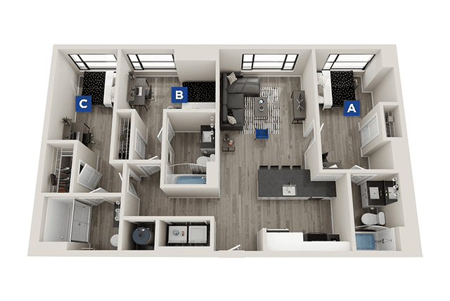 Camden 2 - 3x3 floorplan