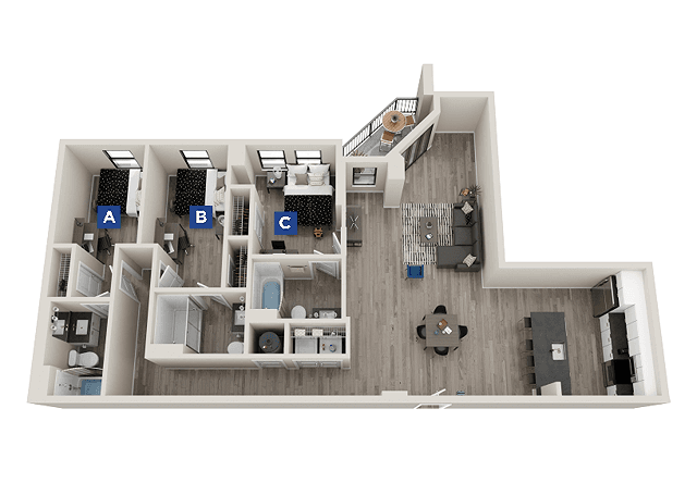 Chastain - 3x3 floorplan