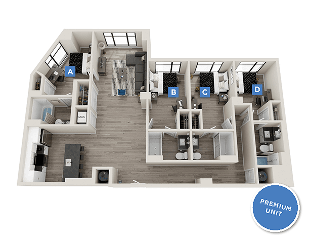 Dawson - 4x4 floorplan