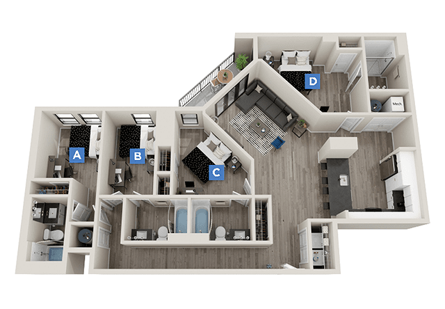 Deerwood - 4x4 floorplan