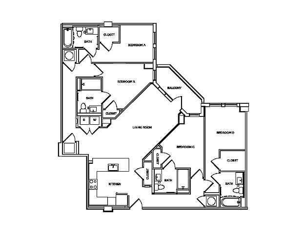 Dover 1 - 4x4 floorplan