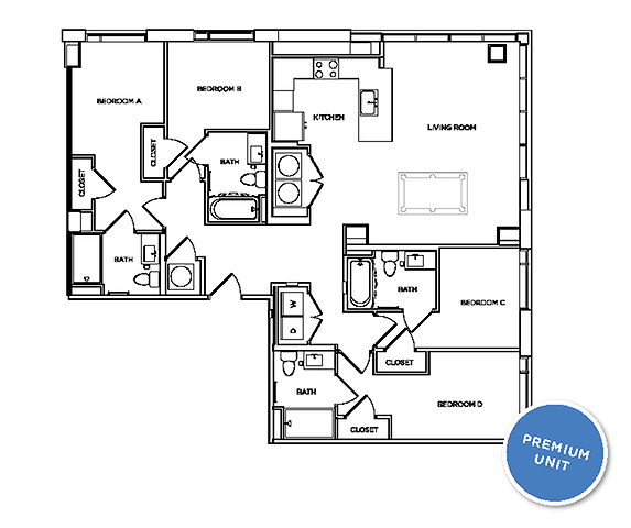 Downing 2 - 4x4 floorplan