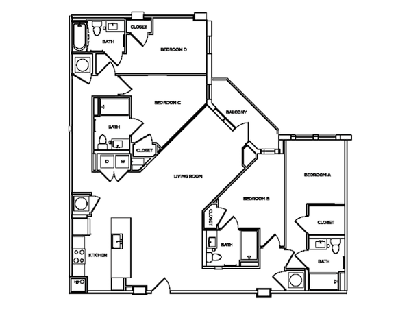 Dover 3 - 4x4 floorplan